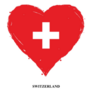 Switzerland Flag In Heart Shape Sticker