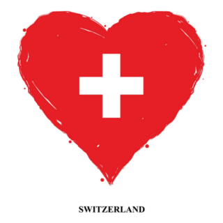 Switzerland Flag In Heart Shape Sticker