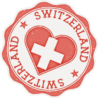Switzerland Heart Flag Logo Sticker