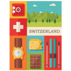Switzerland Icon Set Sticker