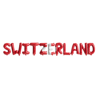 Switzerland Letter Balloons With Flag Sticker 
