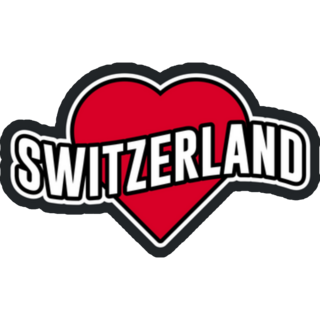 Switzerland Lettering On Heart Sticker