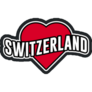 Switzerland Lettering On Heart Sticker