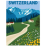 Switzerland Poster Illustration Sticker