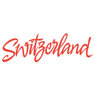 Switzerland Red Lettering Sticker