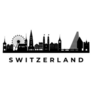Switzerland Skyline Travel Sticker