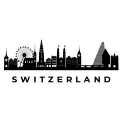 Switzerland Skyline Travel Sticker