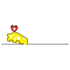 Switzerland Swiss Cheese With Heart Flag Sticker