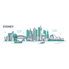 Sydney, Australia Flat Line Style Sticker