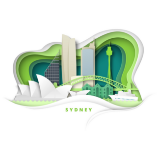 Sydney City, Australia With Harbor Bridge Sticker