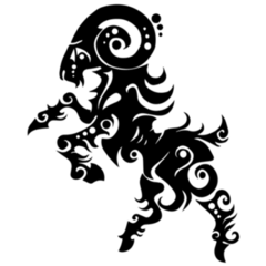 Symbol Of Aries Tribal Zodiac Sticker