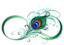Symbol Of Infinity With Bright Peacock Feather Sticker