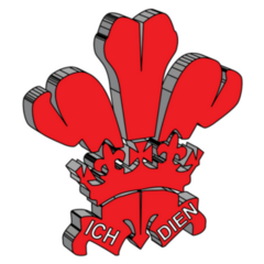 Symbol Or Prince Of Waless Feathers In 3d Sticker