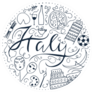 Symbols Of Italy Doodle Sticker