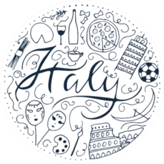 Symbols Of Italy Doodle Sticker