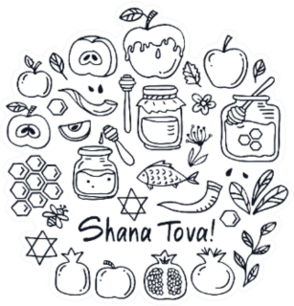 Symbols Of Jewish Holiday Rosh Hashanah Sticker