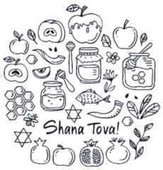 Symbols Of Jewish Holiday Rosh Hashanah Sticker