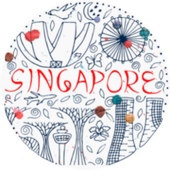 Symbols Of Singapore Round Sticker