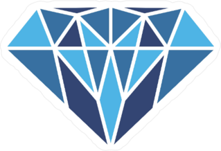 Symmetrical Blue Diamond Sticker