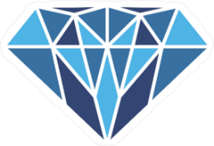 Symmetrical Blue Diamond Sticker