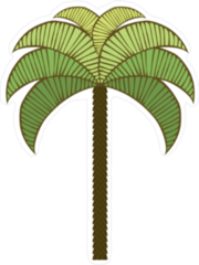 Symmetrical Palm Tree Sticker
