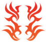 Symmetrical Tribal Flame Decoration Sticker