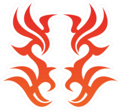Symmetrical Tribal Flame Decoration Sticker