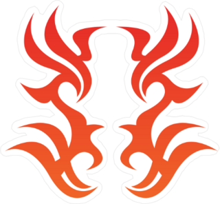 Symmetrical Tribal Flame Decoration Sticker