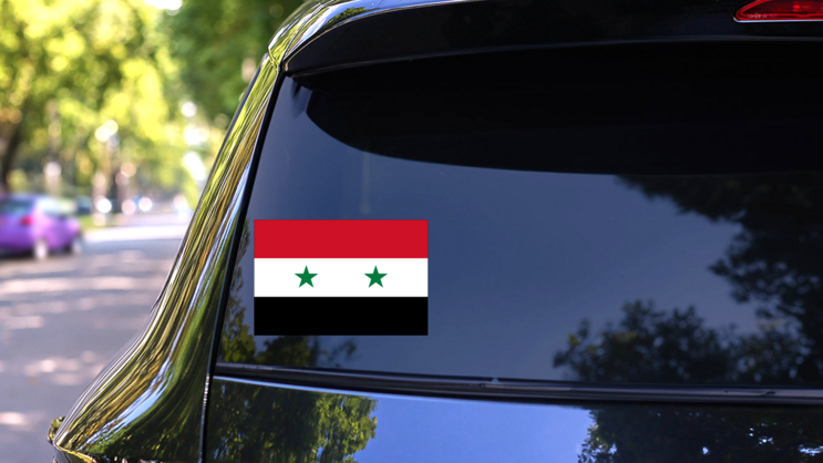 Syria Flag Sticker on a Rear Car Window (New) example