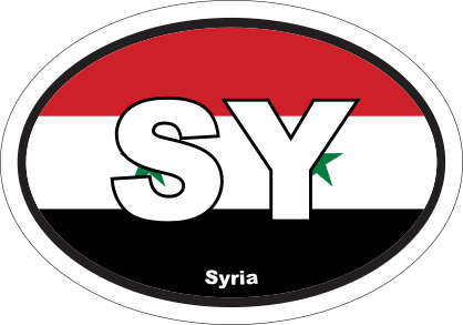 Syria Sy Flag Oval Sticker