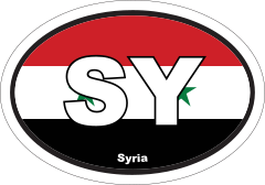 Syria Sy Flag Oval Sticker
