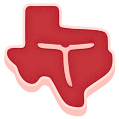 T-bone Steak In Shape Of Texas Map Sticker