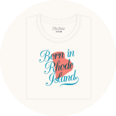 T-shirt With Logo Born In Rhode Island State Map Sticker