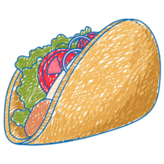 Taco Colored Pencil Scribble Illustration Sticker