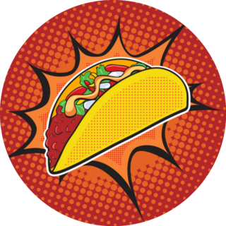 Taco Fast Food Pop Art Comic Style Sticker