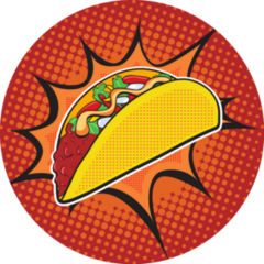 Taco Fast Food Pop Art Comic Style Sticker