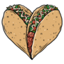 Taco Heart Mexican Food Sticker