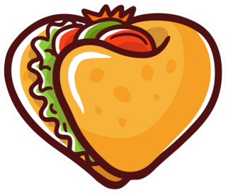 Taco Love Heart Sticker