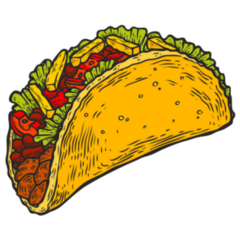 Taco. Mexican Traditional Food Detailed Illustration Sticker