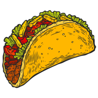 Taco. Mexican Traditional Food Detailed Illustration Sticker