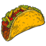 Taco. Mexican Traditional Food Detailed Illustration Sticker