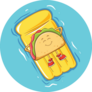 Taco Relaxing With A Pool Float Sticker