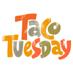 Taco Tuesday Colorful Lettering Sticker