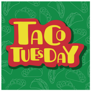 Taco Tuesday Funky Lettering Sticker