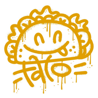Taco Yellow Graffiti Sticker 