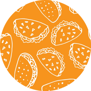 Tacos Pattern On Yellow Sticker