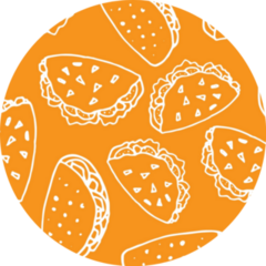Tacos Pattern On Yellow Sticker