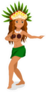 Tahitian Or Hawaiian Hula Female Dancer Cartoon Sticker