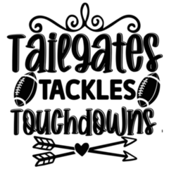 Tailgates Tackles Touchdowns Football Lettering Sticker