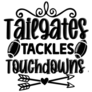 Tailgates Tackles Touchdowns Football Lettering Sticker